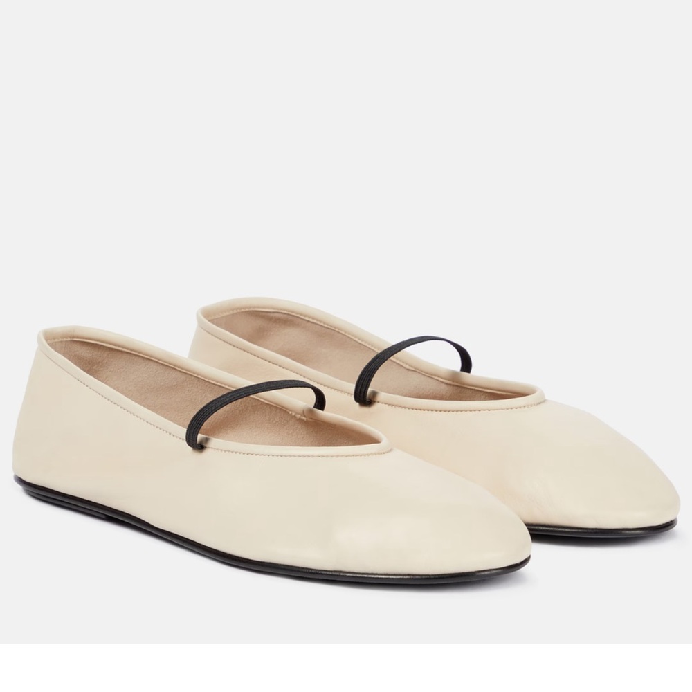 NIB The Row Leather Ballet Flat in Milk Sz 10